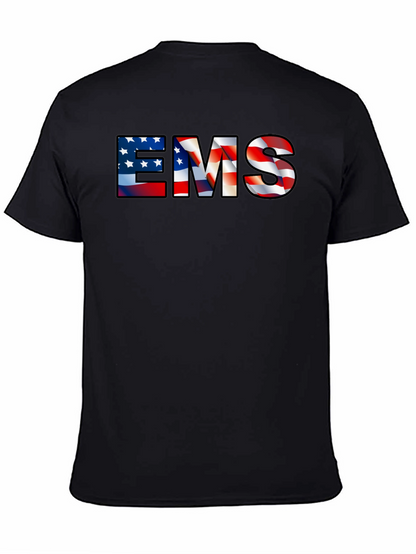 EMS American Flag Patriotic Graphic T-Shirt