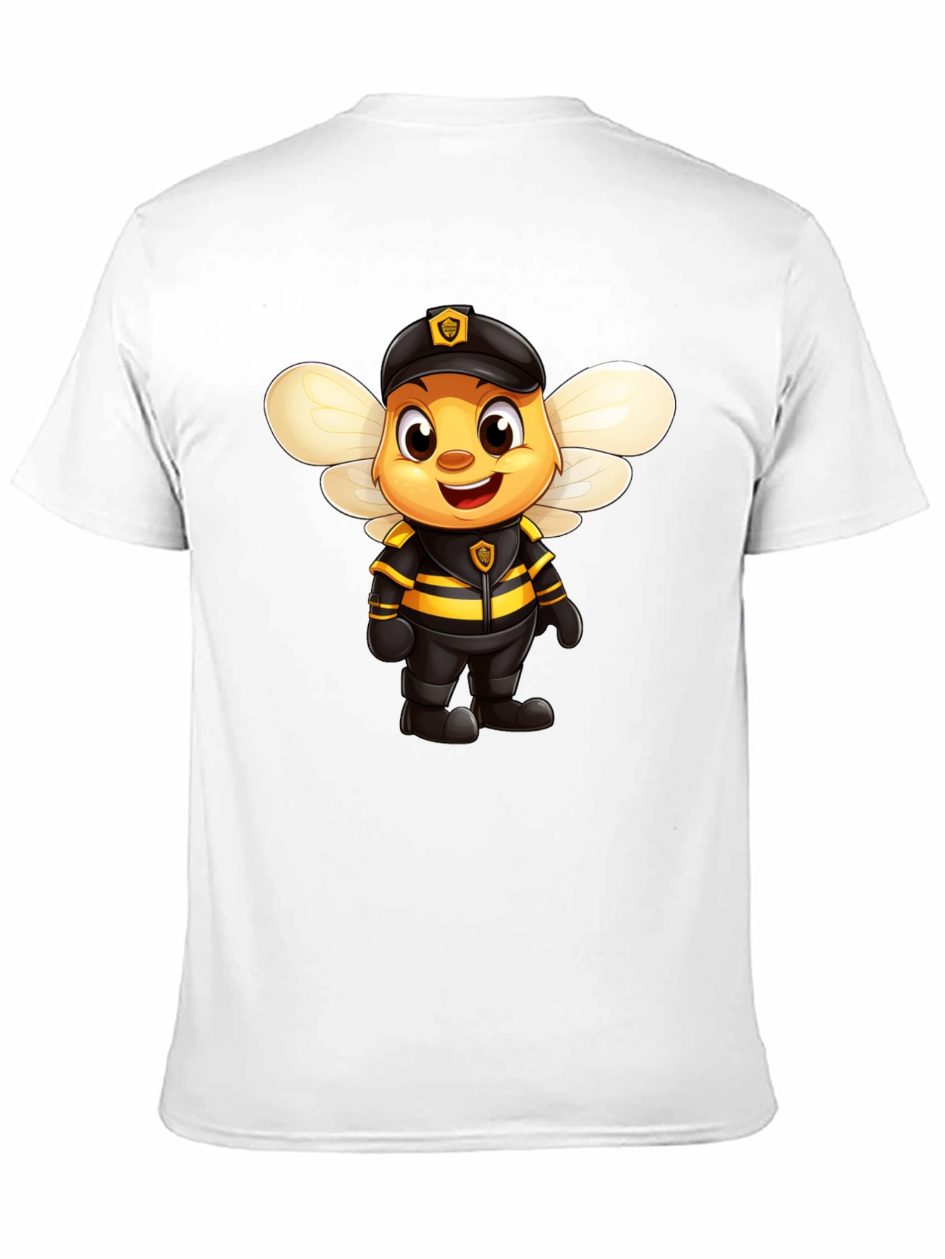 Cartoon Bee Police Officer Graphic Tee