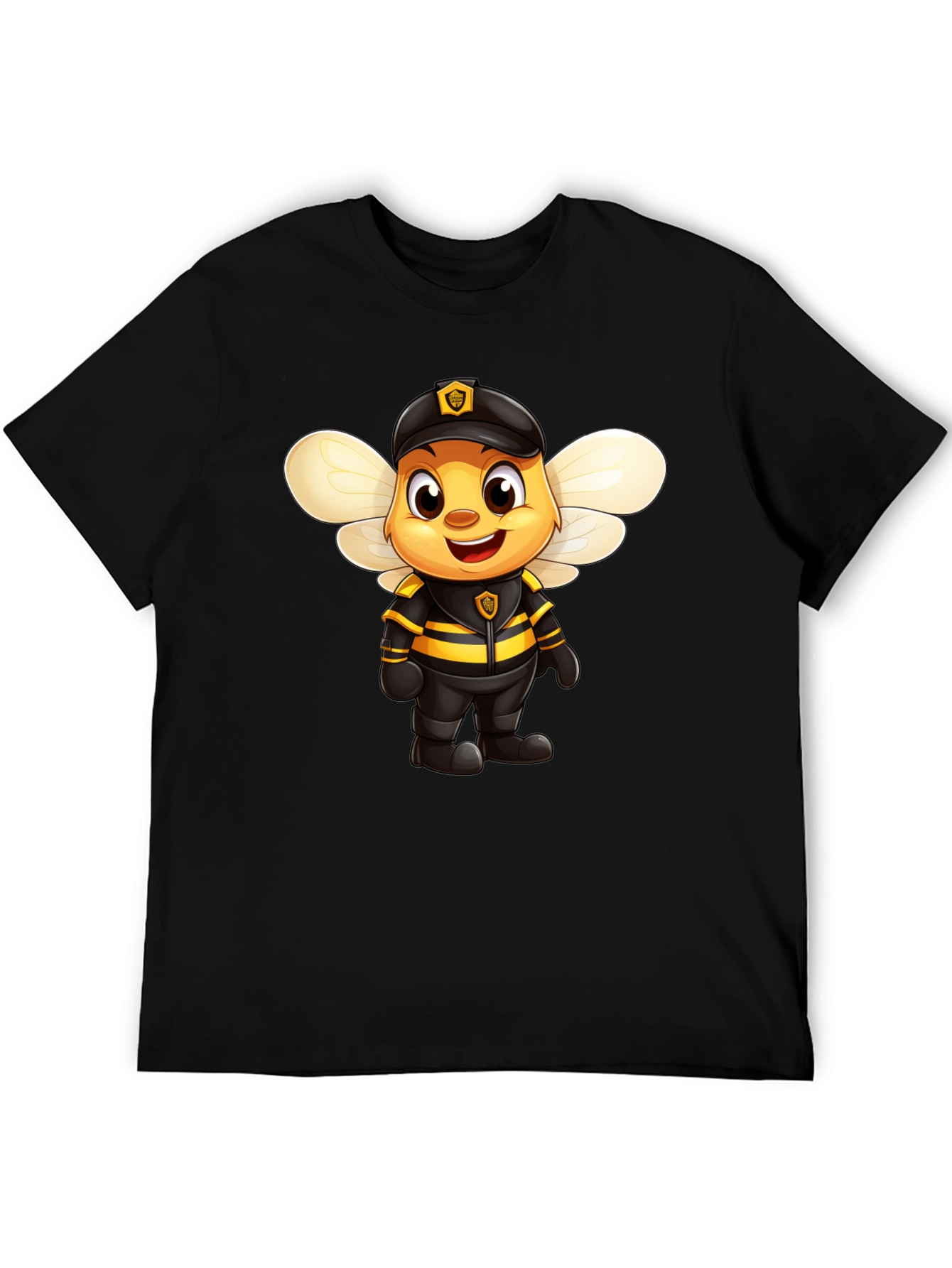 Cartoon Bee Police Officer Graphic Tee