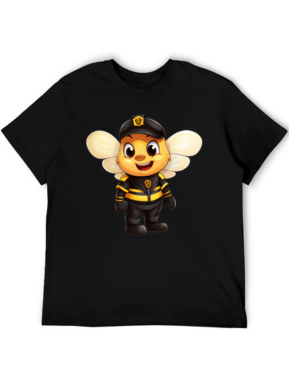 Cartoon Bee Police Officer Graphic Tee