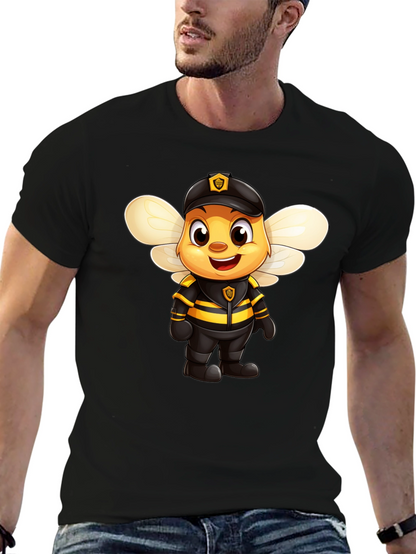 Cartoon Bee Police Officer Graphic Tee