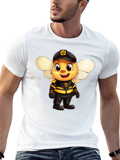 Cartoon Bee Police Officer Graphic Tee