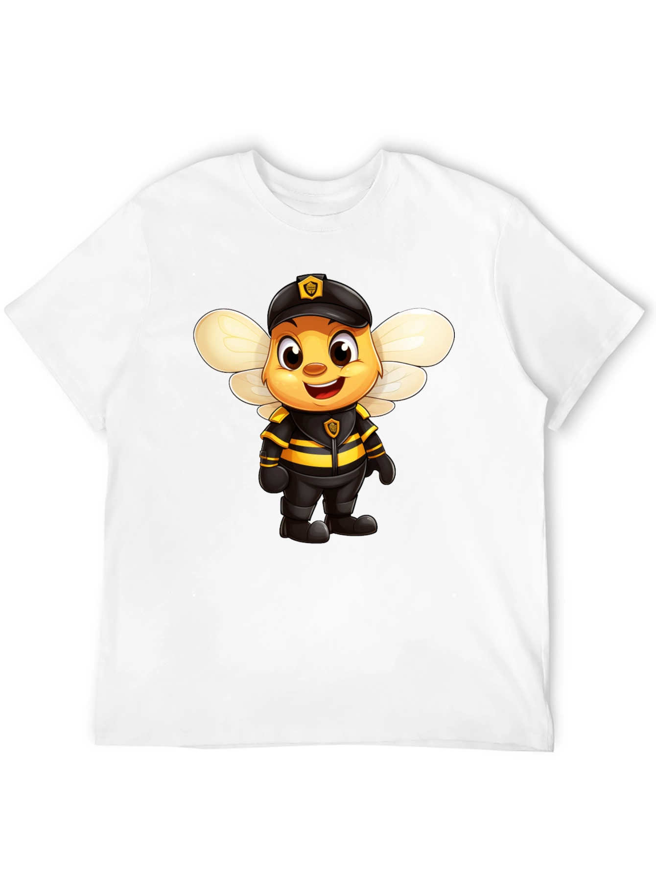 Cartoon Bee Police Officer Graphic Tee