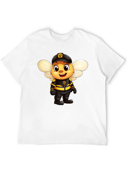 Cartoon Bee Police Officer Graphic Tee