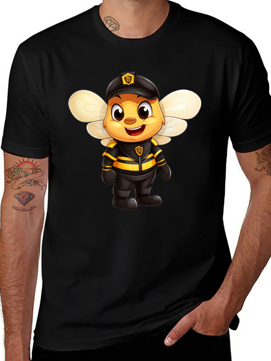 Cartoon Bee Police Officer Graphic Tee
