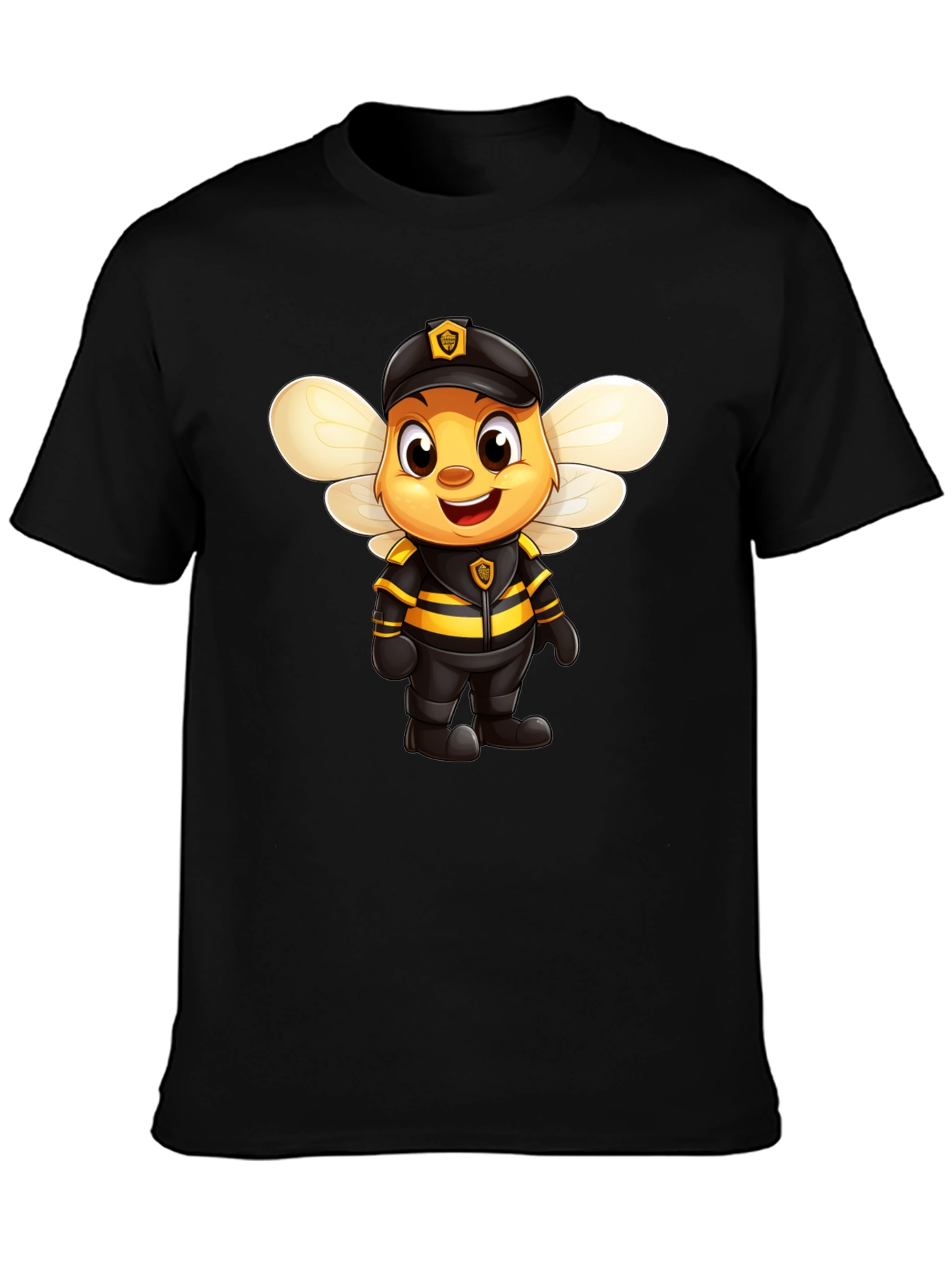 Cartoon Bee Police Officer Graphic Tee