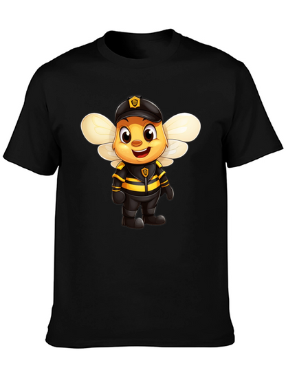 Cartoon Bee Police Officer Graphic Tee