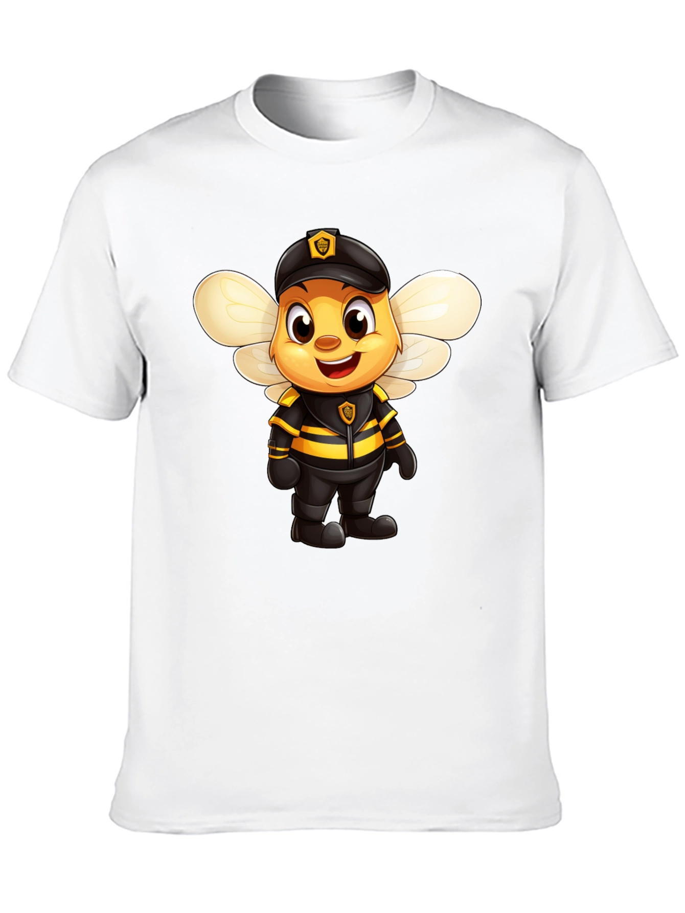 Cartoon Bee Police Officer Graphic Tee
