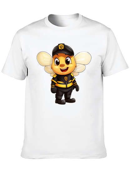 Cartoon Bee Police Officer Graphic Tee