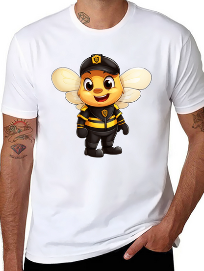 Cartoon Bee Police Officer Graphic Tee