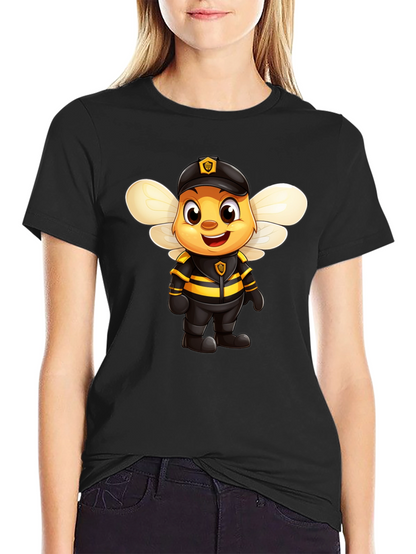 Cartoon Bee Police Officer Graphic Tee