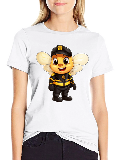 Cartoon Bee Police Officer Graphic Tee