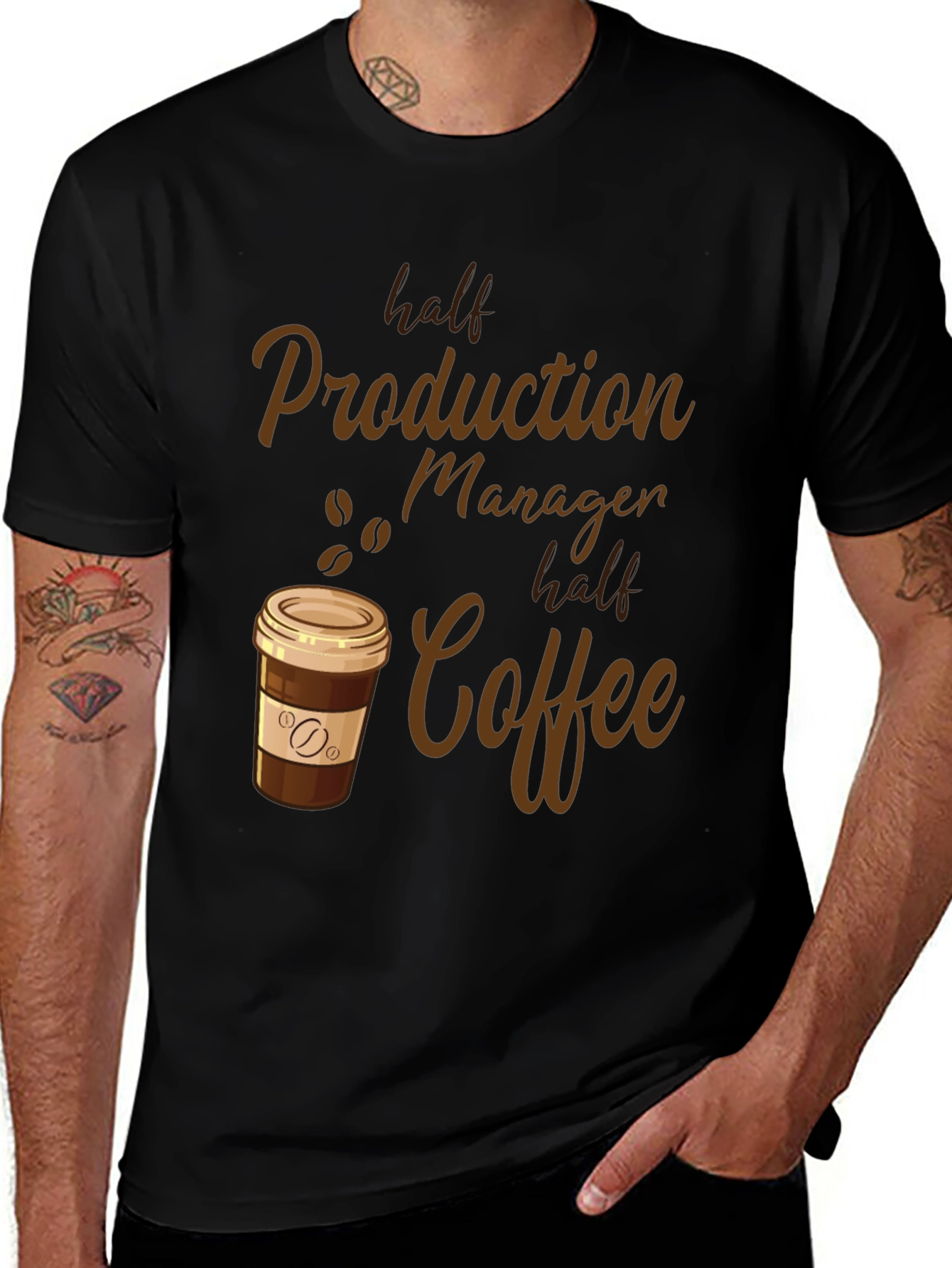 Half Production Manager Half Coffee T-Shirt