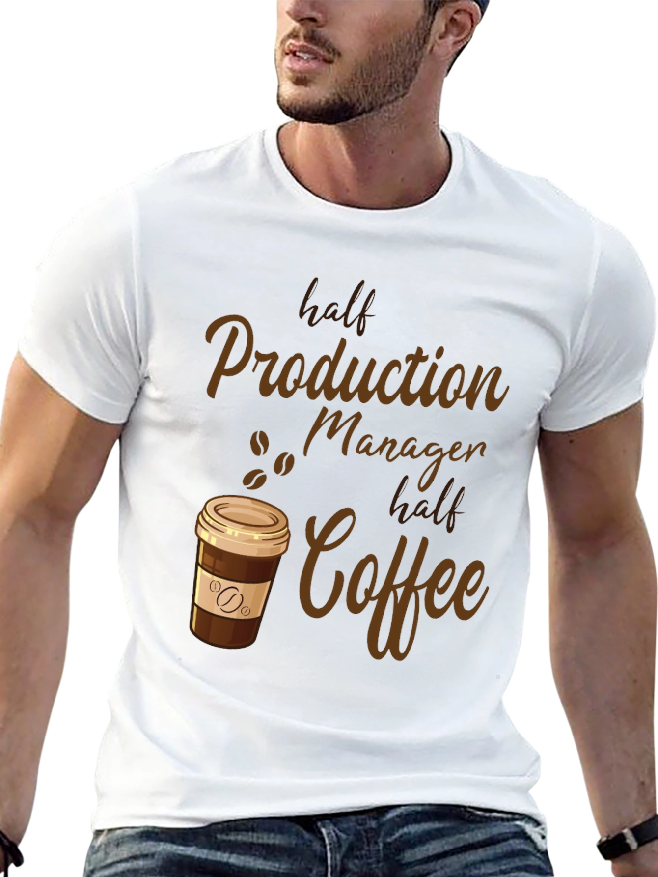 Half Production Manager Half Coffee T-Shirt