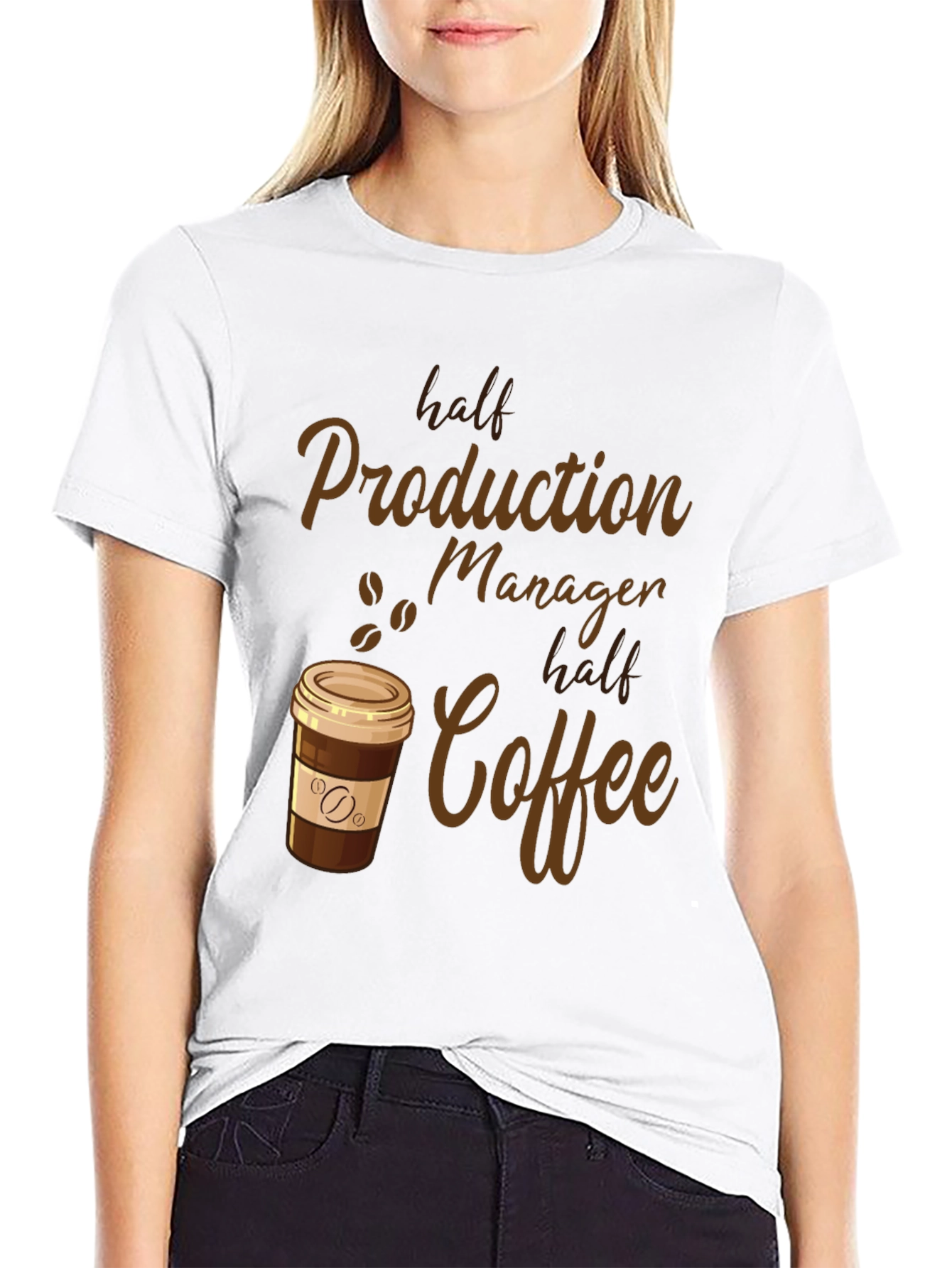 Half Production Manager Half Coffee T-Shirt
