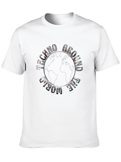 Techno Around The World Black Graphic Tee