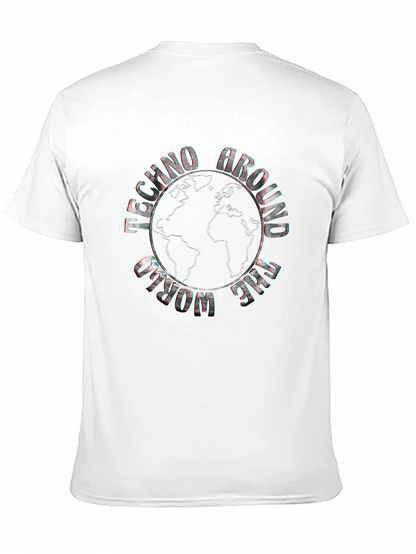 Techno Around The World Black Graphic Tee
