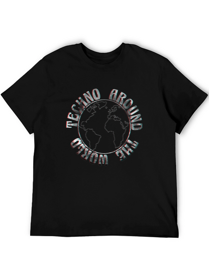 Techno Around The World Black Graphic Tee