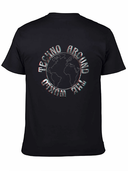 Techno Around The World Black Graphic Tee