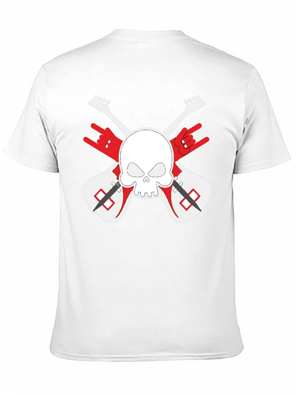 Rock On! Skull & Guitars Black Graphic T-Shirt