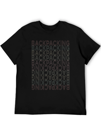 Backpacking Word Design Black T-Shirt