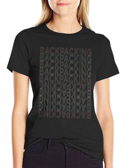 Backpacking Word Design Black T-Shirt