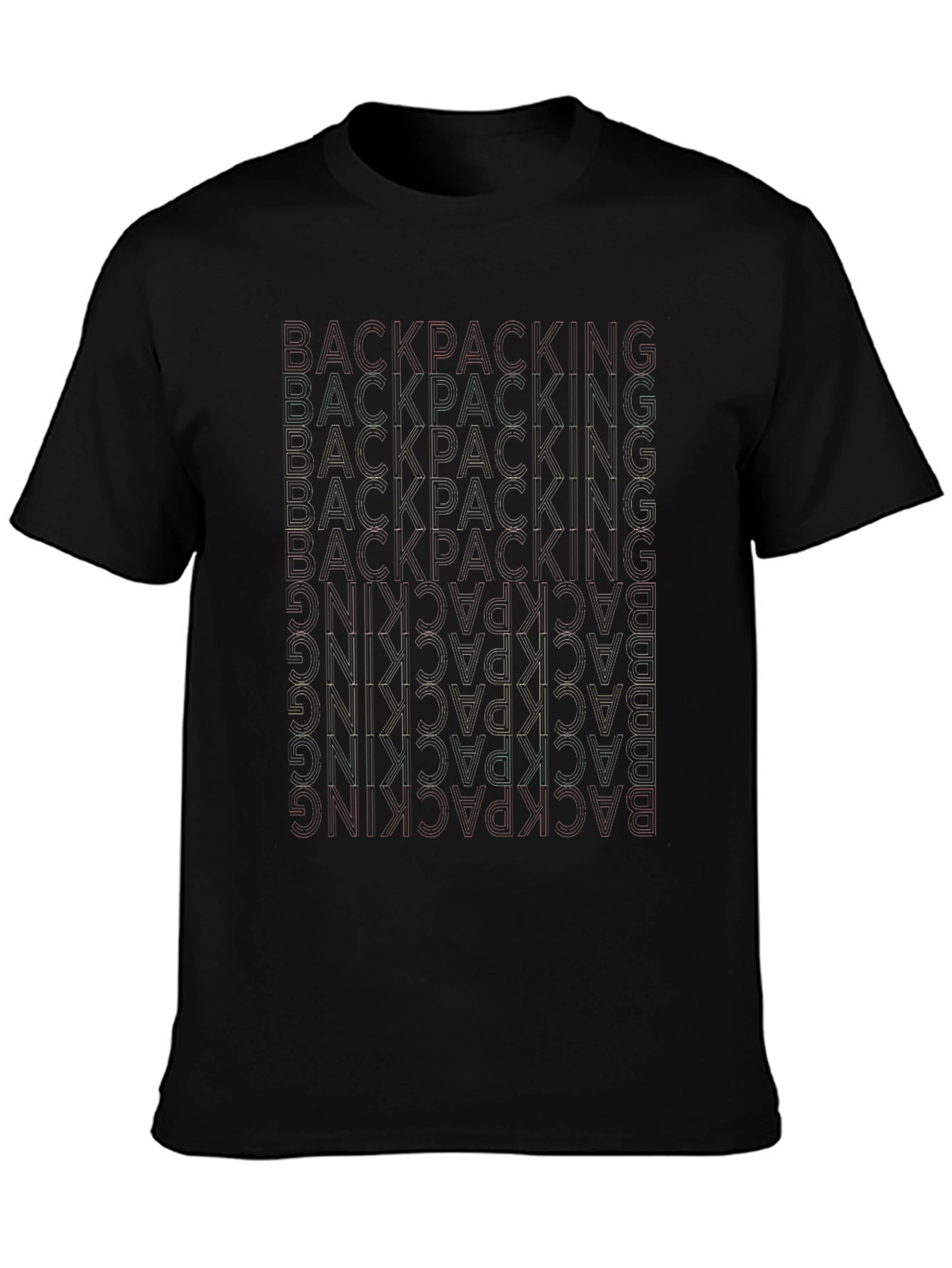 Backpacking Word Design Black T-Shirt