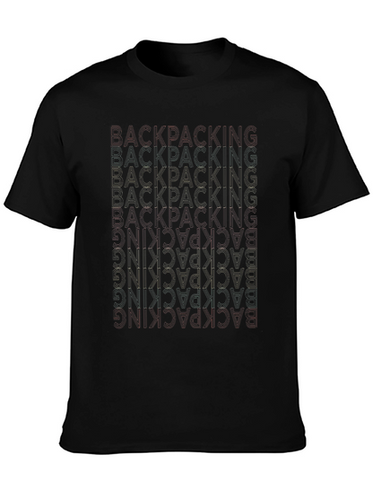 Backpacking Word Design Black T-Shirt