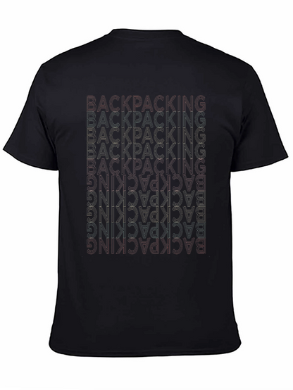 Backpacking Word Design Black T-Shirt