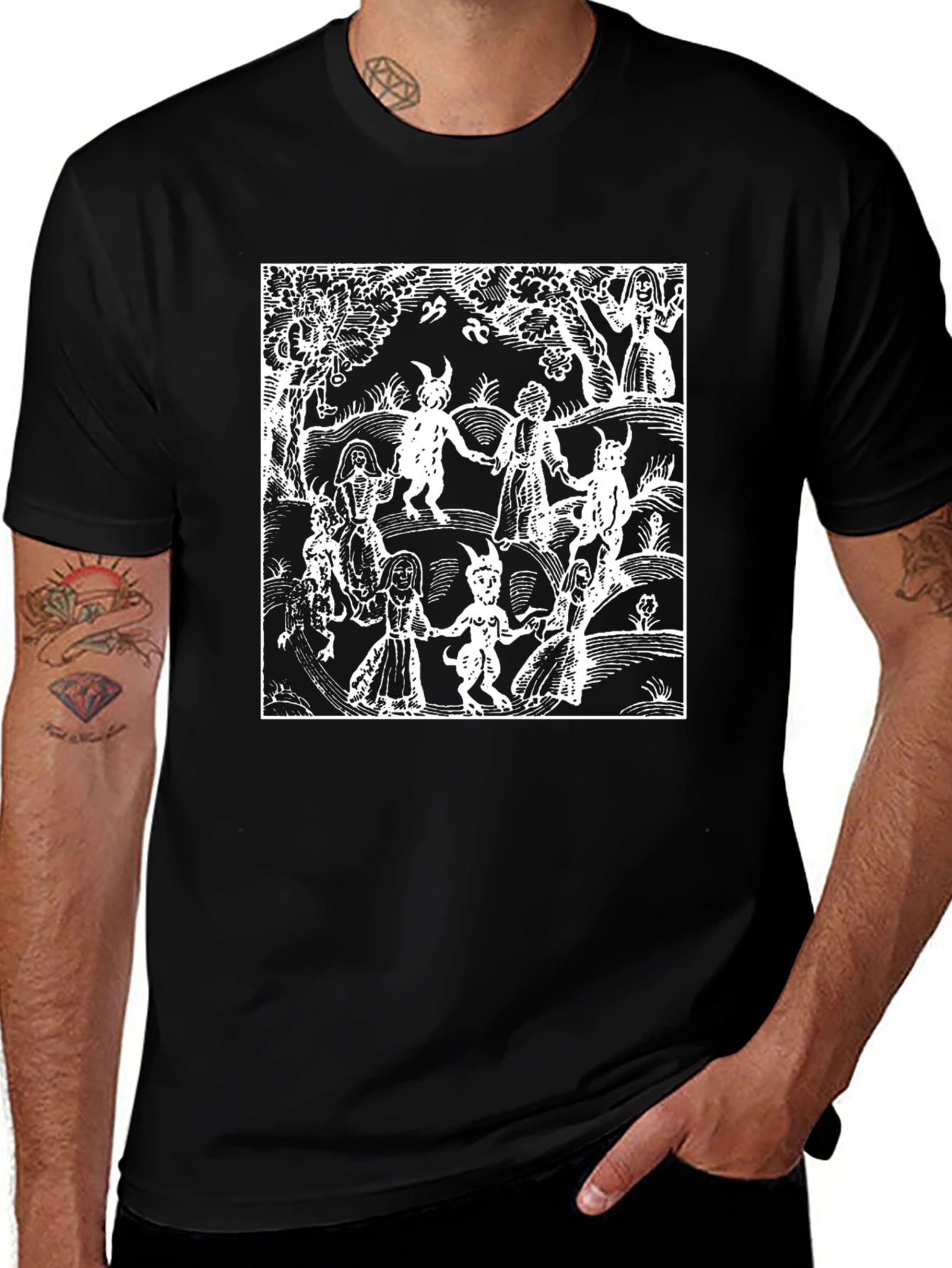 Medieval Witches Sabbath Black T-Shirt