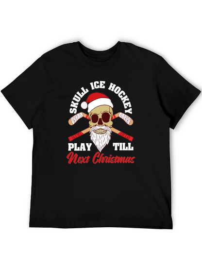 Skull Ice Hockey Christmas T-Shirt
