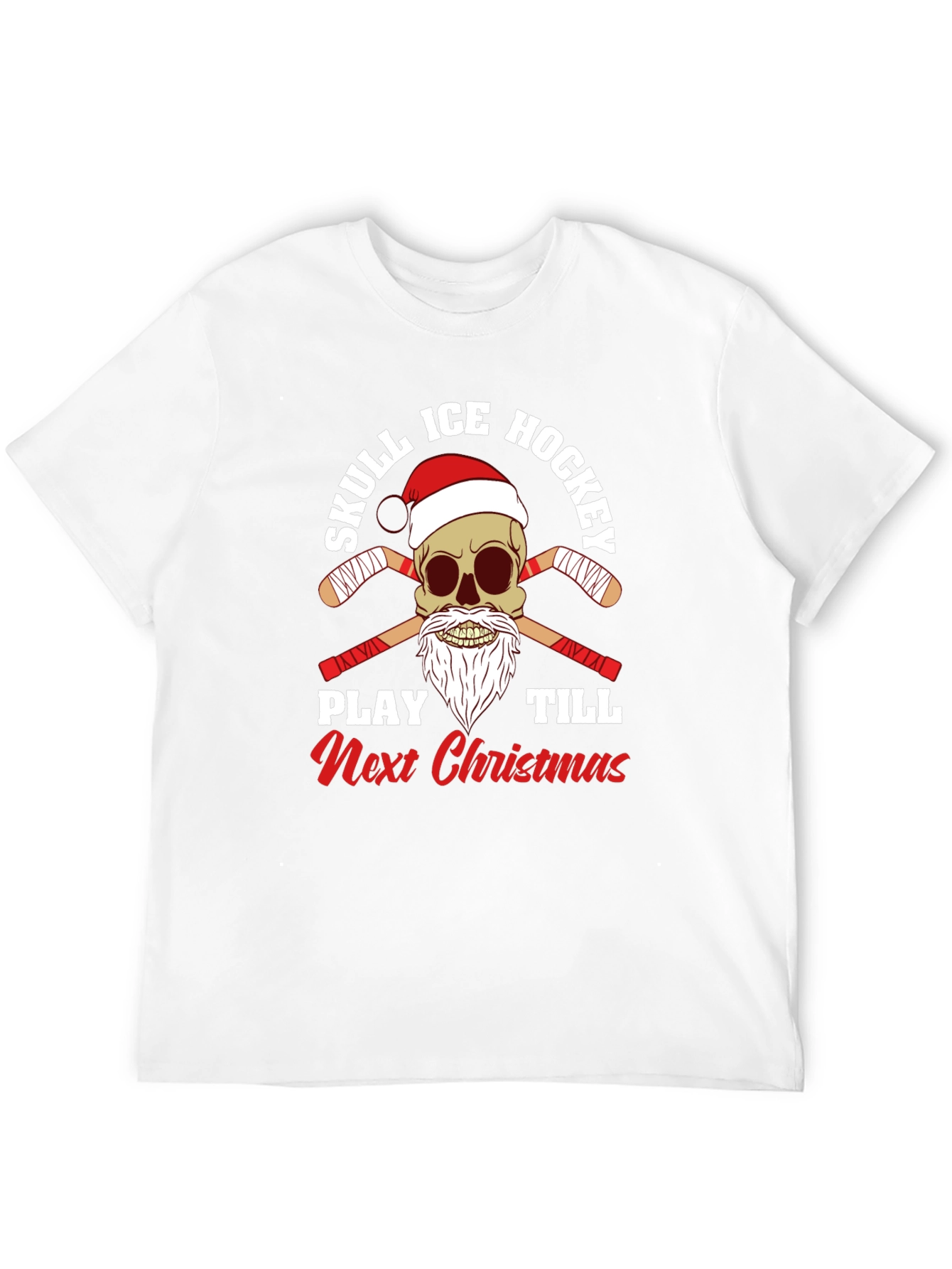 Skull Ice Hockey Christmas T-Shirt