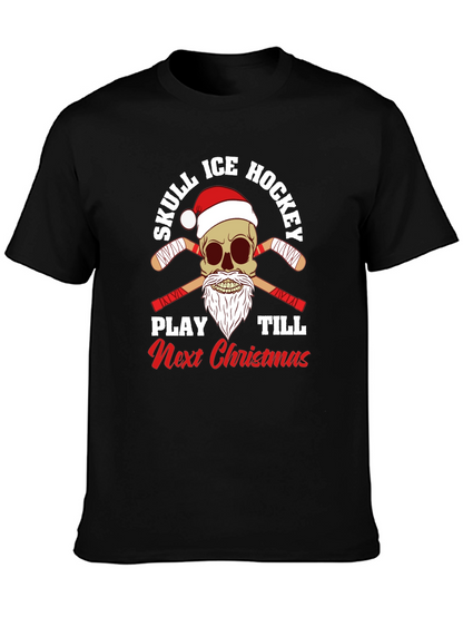 Skull Ice Hockey Christmas T-Shirt