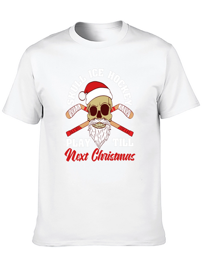Skull Ice Hockey Christmas T-Shirt