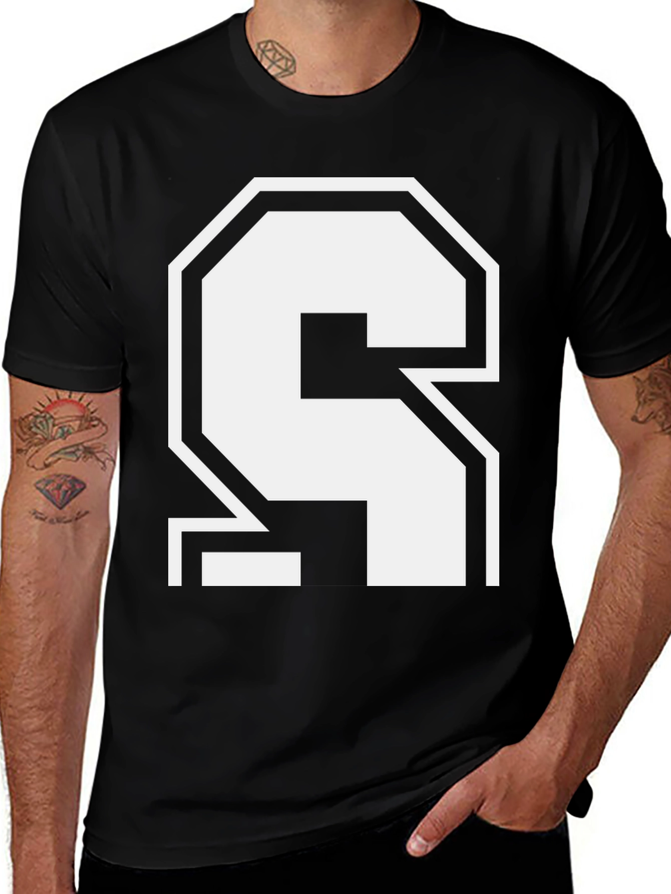 Bold Number 4 Black T-Shirt