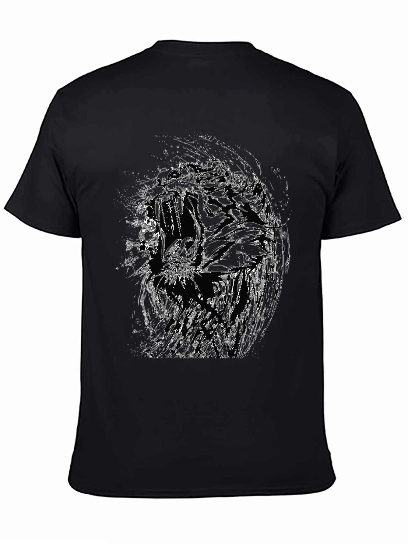 Abstract Graphic Print Black T-Shirt