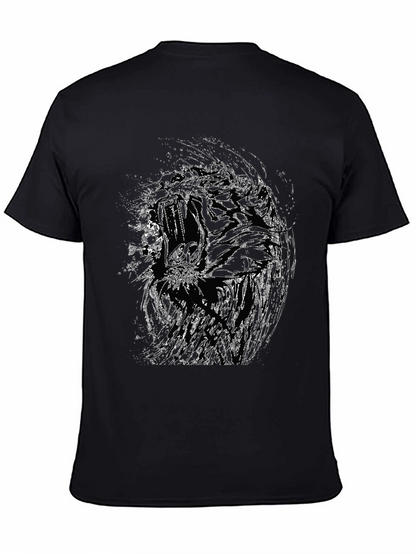 Abstract Graphic Print Black T-Shirt