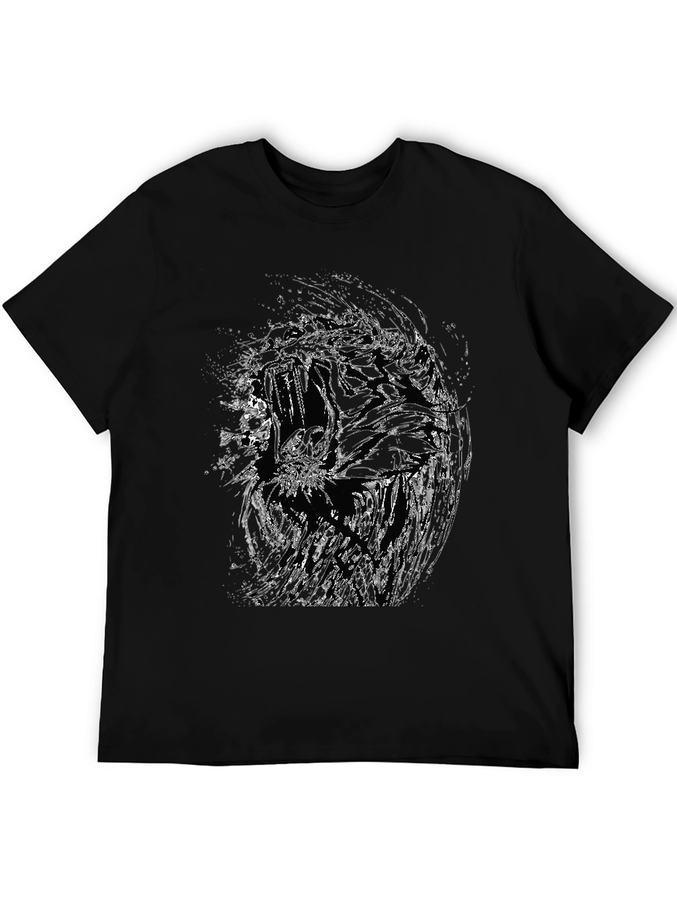 Abstract Graphic Print Black T-Shirt