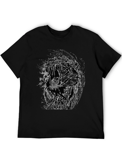 Abstract Graphic Print Black T-Shirt