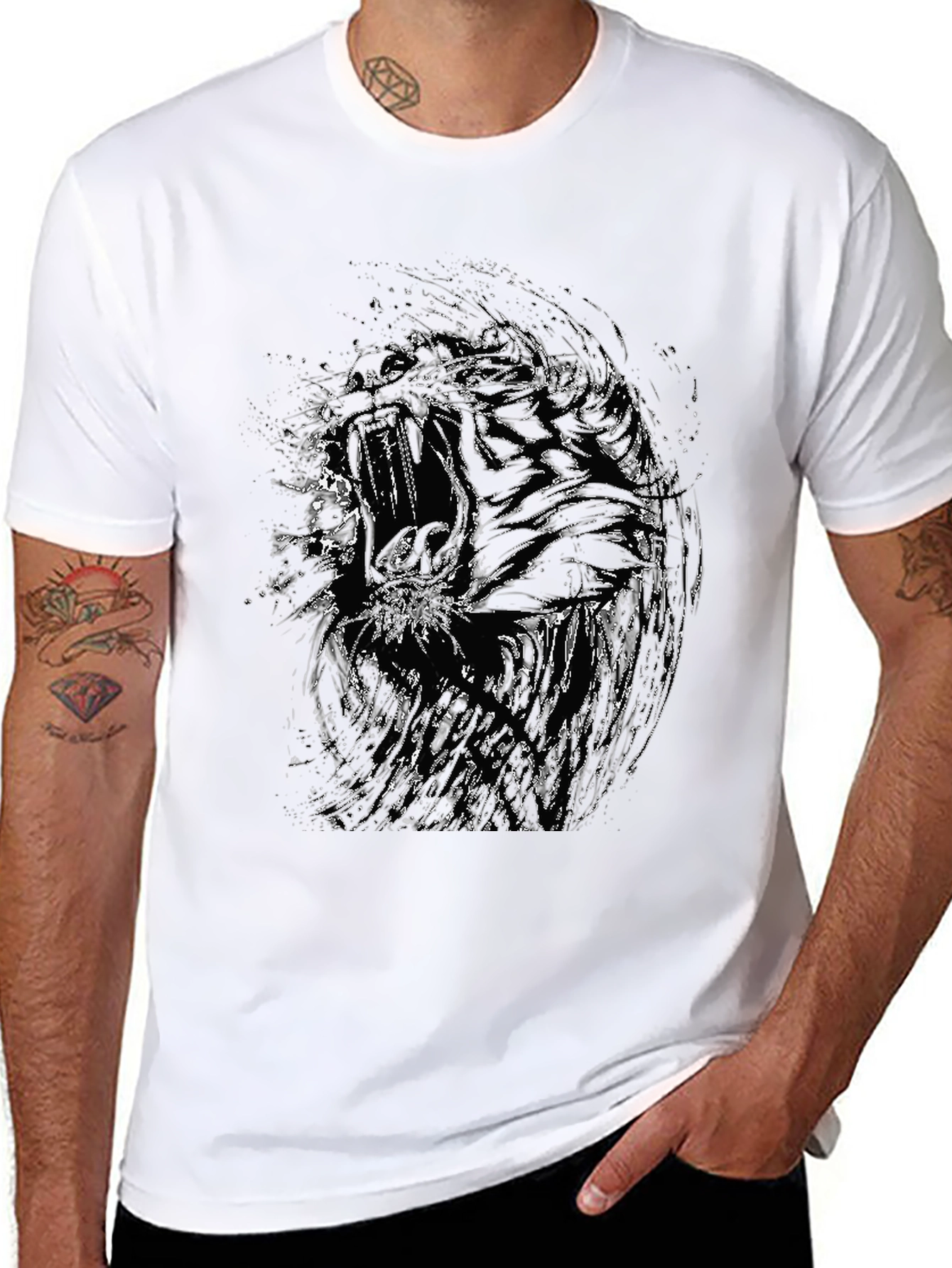 Abstract Graphic Print Black T-Shirt
