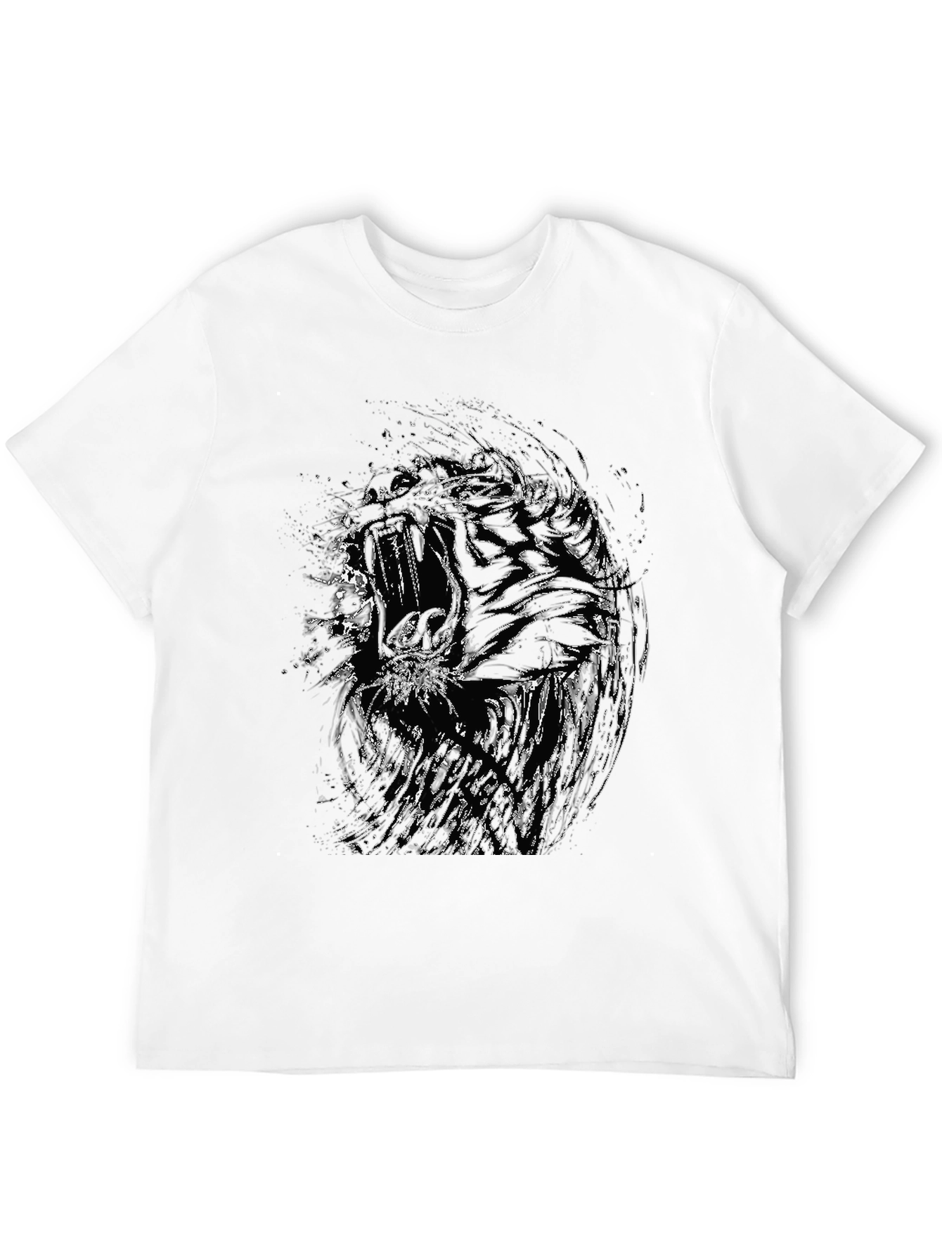 Abstract Graphic Print Black T-Shirt