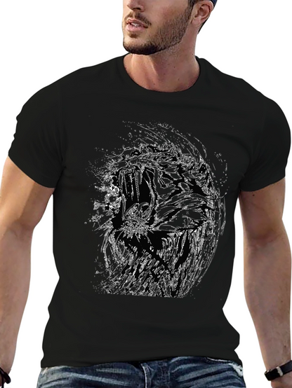 Abstract Graphic Print Black T-Shirt
