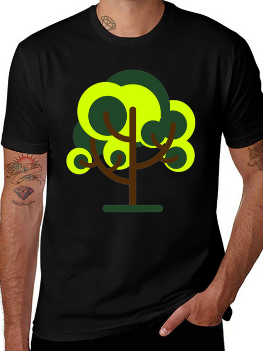 Abstract Tree Graphic Tee - Black