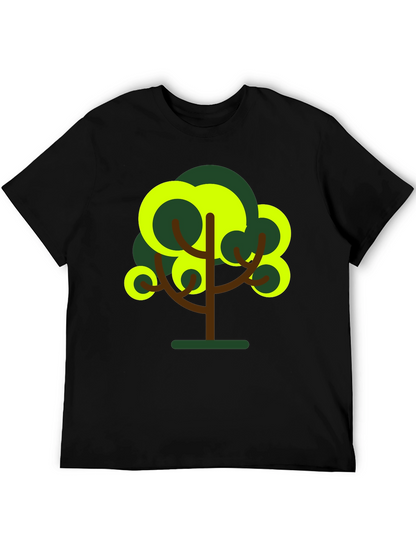 Abstract Tree Graphic Tee - Black