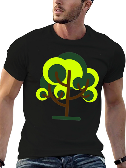 Abstract Tree Graphic Tee - Black
