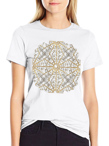 Geometric Mandala Print Black T-Shirt