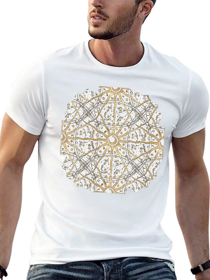 Geometric Mandala Print Black T-Shirt
