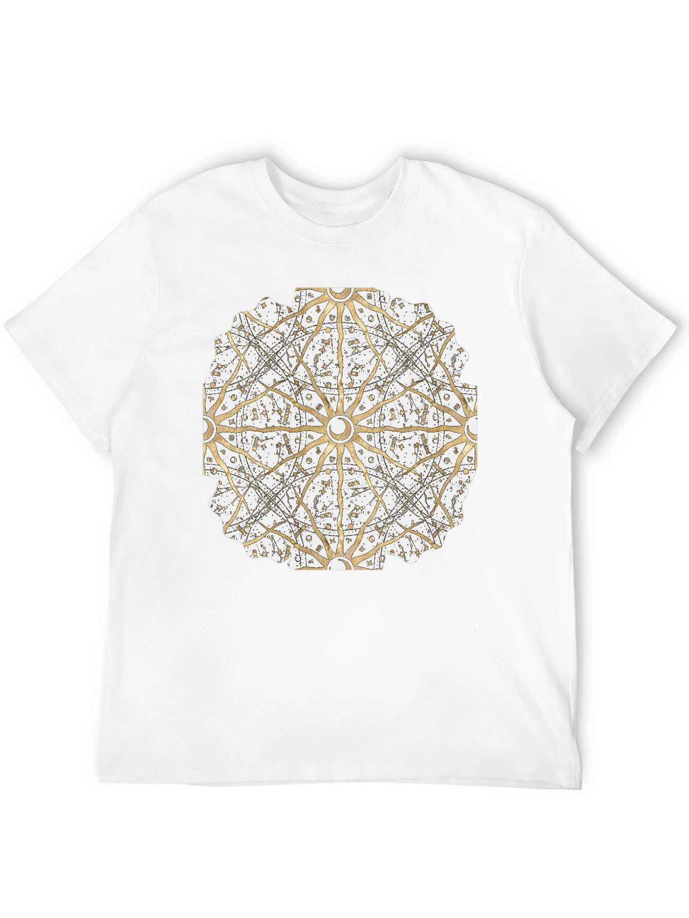 Geometric Mandala Print Black T-Shirt