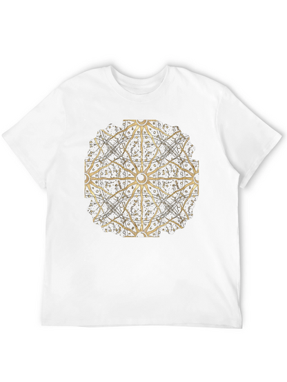 Geometric Mandala Print Black T-Shirt