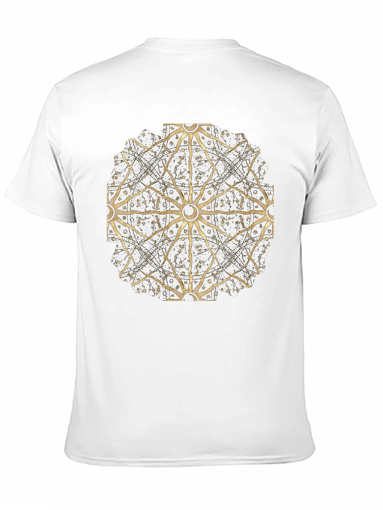 Geometric Mandala Print Black T-Shirt